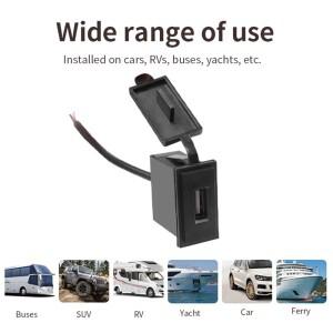 USB 자동차 충전기 12-24V 2.4A 어댑터 사각형 모양 방수 Soacket 전원 스위치 오토바이 RV 크루즈 선박