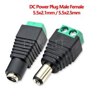 5PCS 남성과 여성 DC 전원 플러그 5.5x2.1MM 12V 잭 어댑터 커넥터 CCTV