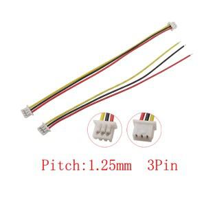 마이크로 JST 1.25mm 피치 3 핀 커넥터, P 암 단자 플러그 와이어 케이블, 10 cm, 28AWG, 개