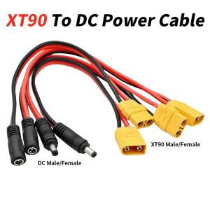 XT90 남성/여성형 DC 전원 코드 2 스퀘어 5521/5525 포트 변환 케이블 플러그 고출력 연결선