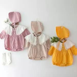 [키즈켈리]샤브레 보넷 바디 슈트 / 아기옷 신생아옷 바디슈트 바디수트