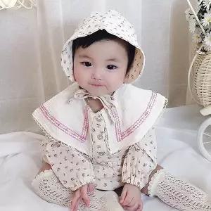 [키즈켈리]장미 보넷 바디 슈트 / 아기옷 신생아옷 바디슈트 바디수트
