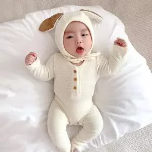 [키즈켈리]쿠키 보넷 바디 슈트 / 아기옷 신생아옷 바디슈트 바디수트