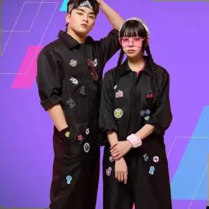 블랙 점프슈트 반티 세트
