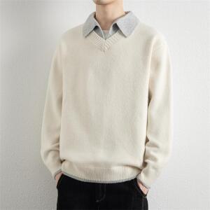 팽블몰 남성 봄가을 가짜 투피스 터틀넥 니트 풀오버 도톰 캐주얼 가디건