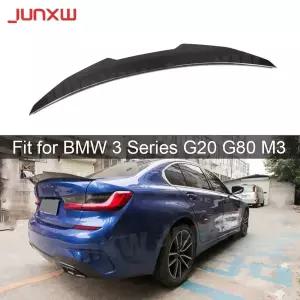 BMW 호환 3 시리즈 G20 G80 M3 320i 325i 330i M340i -용 리얼 카본 파이버 자동차 리어 트렁크 립 스포일