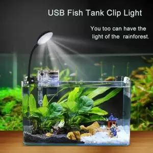 어항 조명 어댑터 LED 클립형 소형 풀 스펙트럼 USB 360 회전 조명식 식물 생장등