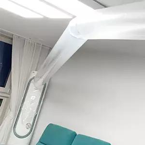 에어컨비닐터널 에어컨 바람통로 냉기 열기 터널 긴비닐 보급형 450mm 길이 15m