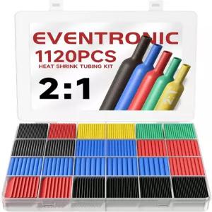 1120PCS 열수축 튜브 2 1 이벤트론 전기 와이어 케이블 랩 모음 단열재 키트 6가지 색상/12가지 크기 포함