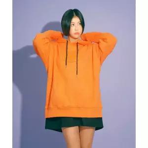 BUBP 오버핏 로고 후드티_오렌지 2364533