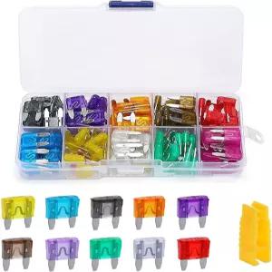 WZP 120PCS 퓨즈 자동차 키트 미니 구색 블레이드 세단용 유니버설 RV 오토바이 마린 보트