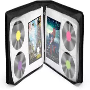 LIOVDE DVD 케이스 128장의 64개의 소책자 용량 CD/블루레이 저장 바인더 삽입 미디어 정리함 홀더 블랙