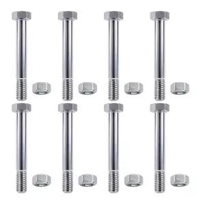 HKlanyue 8세트 쇼핑카트 교체 부품 Hexagon Lock 너트가 장착된 M8X2.5 캐스터 휠 축 볼트 3/4/5인치