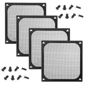 4팩 120 x 120mm 컴퓨터 팬 필터 그릴(나사 포함)블랙