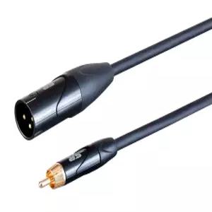 모노프라이스 XLR 남성부터 RCA 투어 케이블 - 1피트 블랙 헤비 게이지 24AWG 골드 도금 커넥터 스테이지