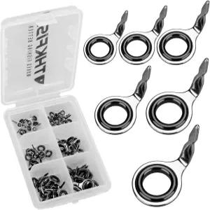 THKFISH 낚싯대 가이드 수리 키트 미끼 주조/방적 막대 세라믹 스테인리스 스틸 탄소 40pcs/60pcs/75pcs