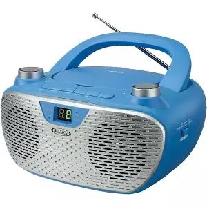 Jensen CD485BL 휴대용 CD 부메박스 AM/FM 스테레오 라디오 블루