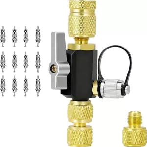 HVAC 밸브 코어 제거 도구 메가 플로우 진공 등급 1/4 5/16 듀얼 20 마이크론 R22 R410A R32 R134a와 호환
