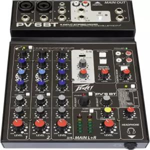 Peavey PV6BT DJ 믹서 블루투스 지원 6채널 소형 무선 음악 스트리밍 라이브 사운드 콘솔 파티 및 이벤트에