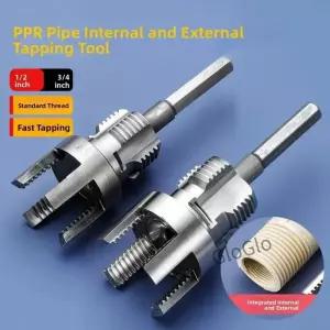 새로운 4/6 포인트 PVC 파이프 나사 가공기 키트 내부/외부 빠른 탭핑 도구 PPR 수도관 오프너 탭