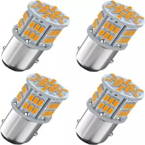멜판-오토 1157 LED 전구 앰버 옐로우 12V-24V 7528 2357 2057 BAY15D 자동차 RV 트레일러 보트용 브레이크