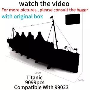 1881 82996 99023 9090개 영화 타이타닉 대형 크루즈 보트 선박 모델 빌딩 블록 브릭 DIY 장난감 선물