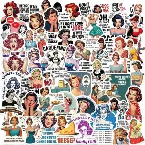 50/100PCS 여성용 인용문 스티커 일기 책 DIY 스크랩북 전화 수하물 스케이트 보드 방수 데칼