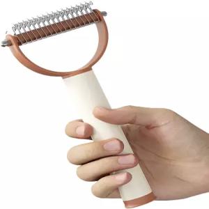 반려동물을 위한 언더코트 제거용 레이크 관리가 간편한 양면 사용이 가능하고 엉킴과 털뭉치를 그루밍 툴