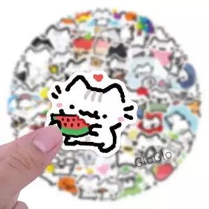 10/90PCS 귀여운 고양이 스티커 라인 새끼 만화 데칼 동물 장식 노트북 기타 자동차 자전거 스케이트 보드