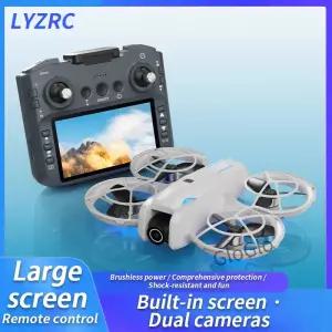 L105 미니 드론 8K HD 듀얼 카메라 브러시리스 광학 흐름 포지셔닝 U LCD 원격 제어 쿼드콥터 RC 선물