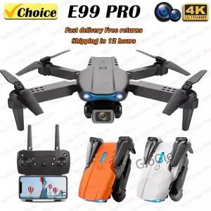 미니 접이식 RC 쿼드콥터 E99 K3 - 4K HD 홀드 모드 및 LED 조명을 갖춘 듀얼 카메라 공중 드론 WIFI 원격