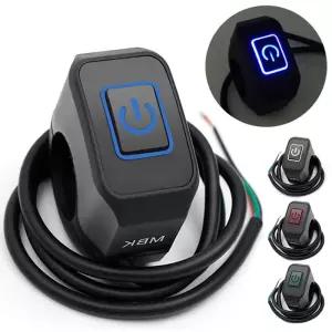 LED 라이트 순간 버튼 핸들 바 마운트 헤드 라이트 경적 제어 방수 수정 스위치와 22mm 오토바이 스위치
