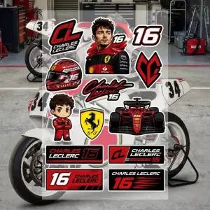 C-Charles L-Leclerc 스티커 오토바이 자동차 자전거 스케이트보드 노트북 물병 전화 케이스용 방수 비닐