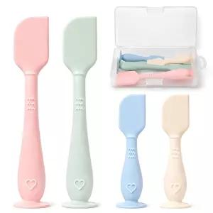 케이스가 된 4개입 기저귀 스패출라 부드러운 등급 실리콘 발진 도포기 도포용 세트 2가지 4가지 색상