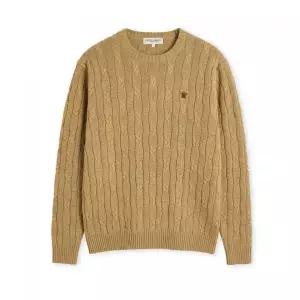 EDINBURGH CLUB High-Twist Cotton Cable Knit (CAMEL) 2363478