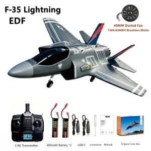 F 35 라이트닝 RC 비행기 40MM 덕티드 팬 내구성 EPP 소재 6축 자이로 시스템 2.4G 원클릭 곡예 4채널 RTF