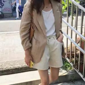 긴팔 자켓 얇은 봄가을 패션 린넨 루즈핏 여성 코디
