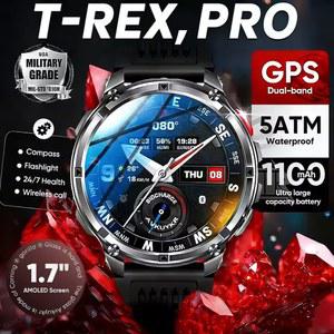 2026 신상 T-Rex3 Pro 1100mAh 배터리 스마트 시계 GPS 경로 5ATM 방수 스포츠 런 트래커 야외 나침반 군용 스마트 워치