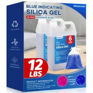 실리카겔 건조제 비즈 5.4kg 3-5mm 재사용 가능 오간자백 30개 포함