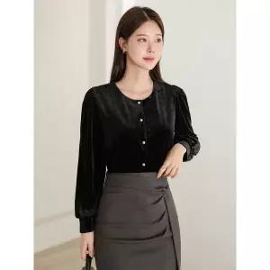 [오브리에]르아브 벨벳 블라우스_P378679990