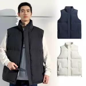 겨울 방한 이중 하이넥 패딩 조끼 남자 여자 커플 루즈핏 베스트