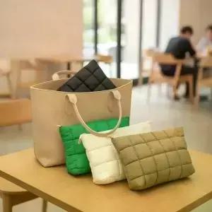 부드러운 퀼트 화장품 가방 튼튼한 지퍼 휴대용 오거나이저 데일리 여행용 메이크업 수납 여성용 선물