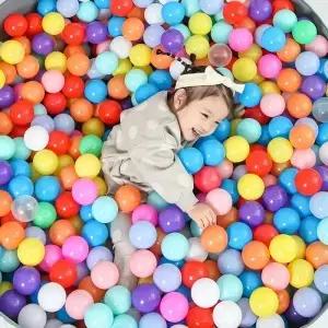 100Pcs 두꺼운 바다 공 장난감 다채로운 야외 놀이터 플라스틱 폭발 방지 컬러