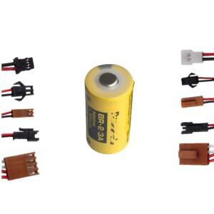 1개 신선한 상태의  PLC 배터리 BR-2/3A BR17335 3V 1200mAh 리튬 (납땜 핀 또는 커넥터 포함 로고