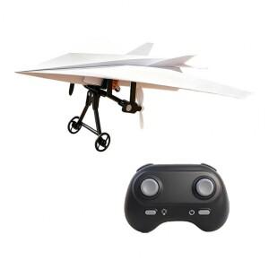 리모컨 종이 비행기 키트 DIY 전동 RC (자이로 안정 장치 듀얼 프로펠러 경량 글라이더 조립 장난감)