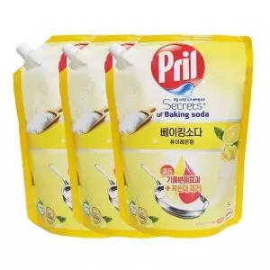 프릴 주방세제 베이킹소다 퓨어레몬 리필 1000ml x3