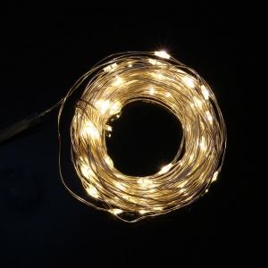 USB 100구 LED 드럼 와이어 전구(10M) 웜색 트리전구