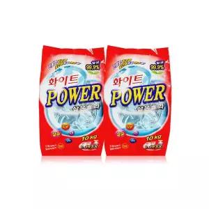 화이트파워 세탁세제 10kg x2개 가루분말 대용량 빨래
