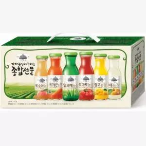(180mlx12병) 종합 선물 셋트 1박스/야채/주스/기능성/음료/사과/매실/병음료/쥬스/세트/마시는/과일