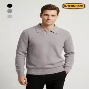 [인터메조]오픈 카라넥 조직물 니트 3종택1 IMFFMKN159